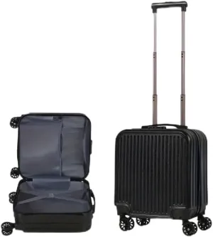 18-Inch Carry-On Luggage Hardshell Spinner Suitcase, Airline Approved Lightweight Durable Compact Design with 30L Capacity (Black)