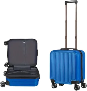 18-Inch Carry-On Luggage Hardshell Spinner Suitcase, Airline Approved Lightweight Durable Compact Design with 30L Capacity (Blue)