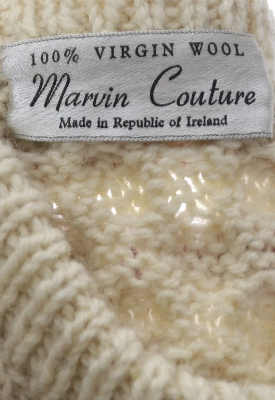 1960s Aran Fisherman's Wool Sweater Vintage Marvin Couture Ireland