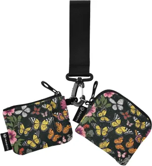 2Pcs Small Coin Purse Pouch with Zipper Credit Card Holder Change Purse Portable Mini Wristlet Wallets for Women Men Travel Work Butterfly Colorful Pretty