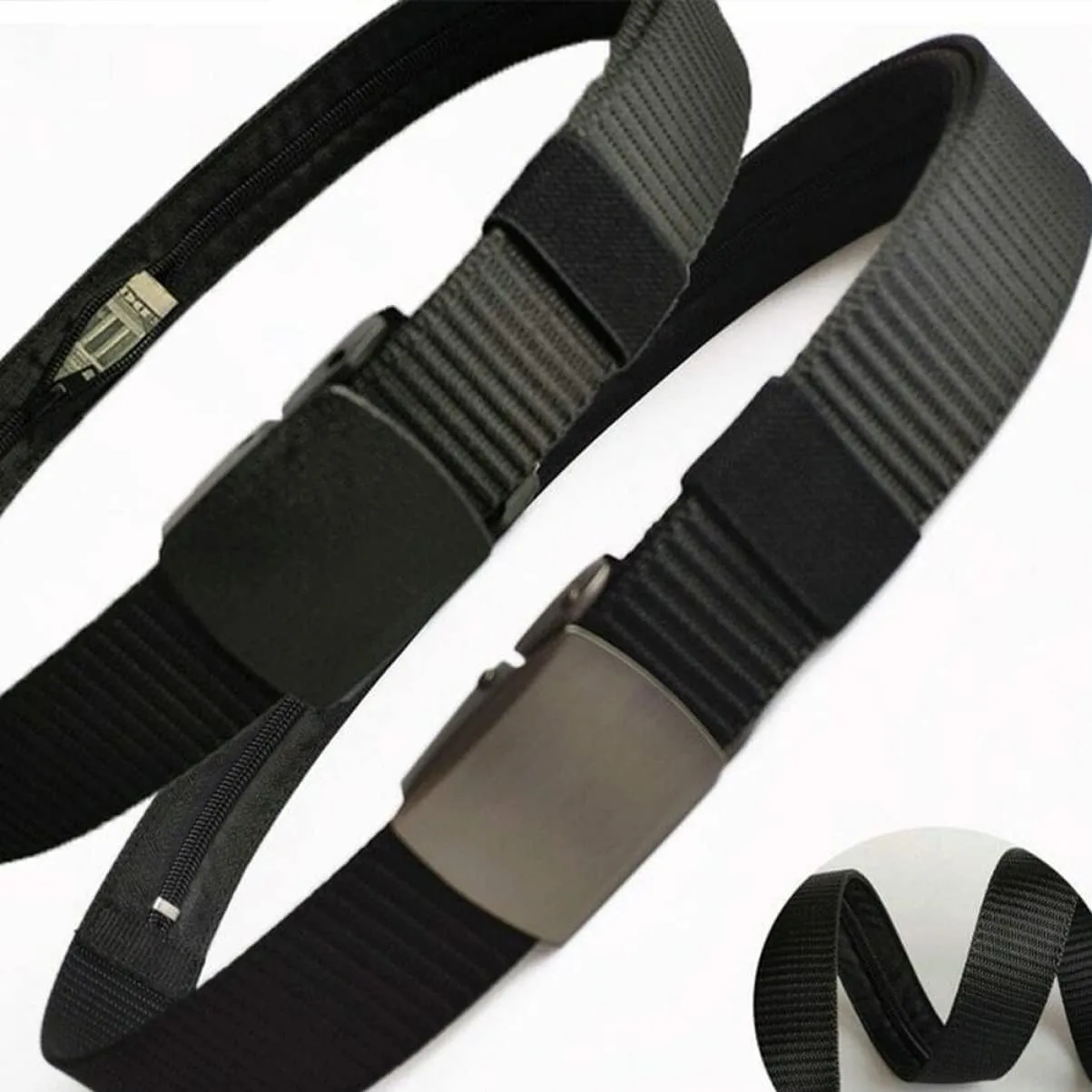 3 Pcs Adjustable Nylon Waist Pack Zipper Pocket Fanny Pack for Hiking Cycling Money Compact and Secure