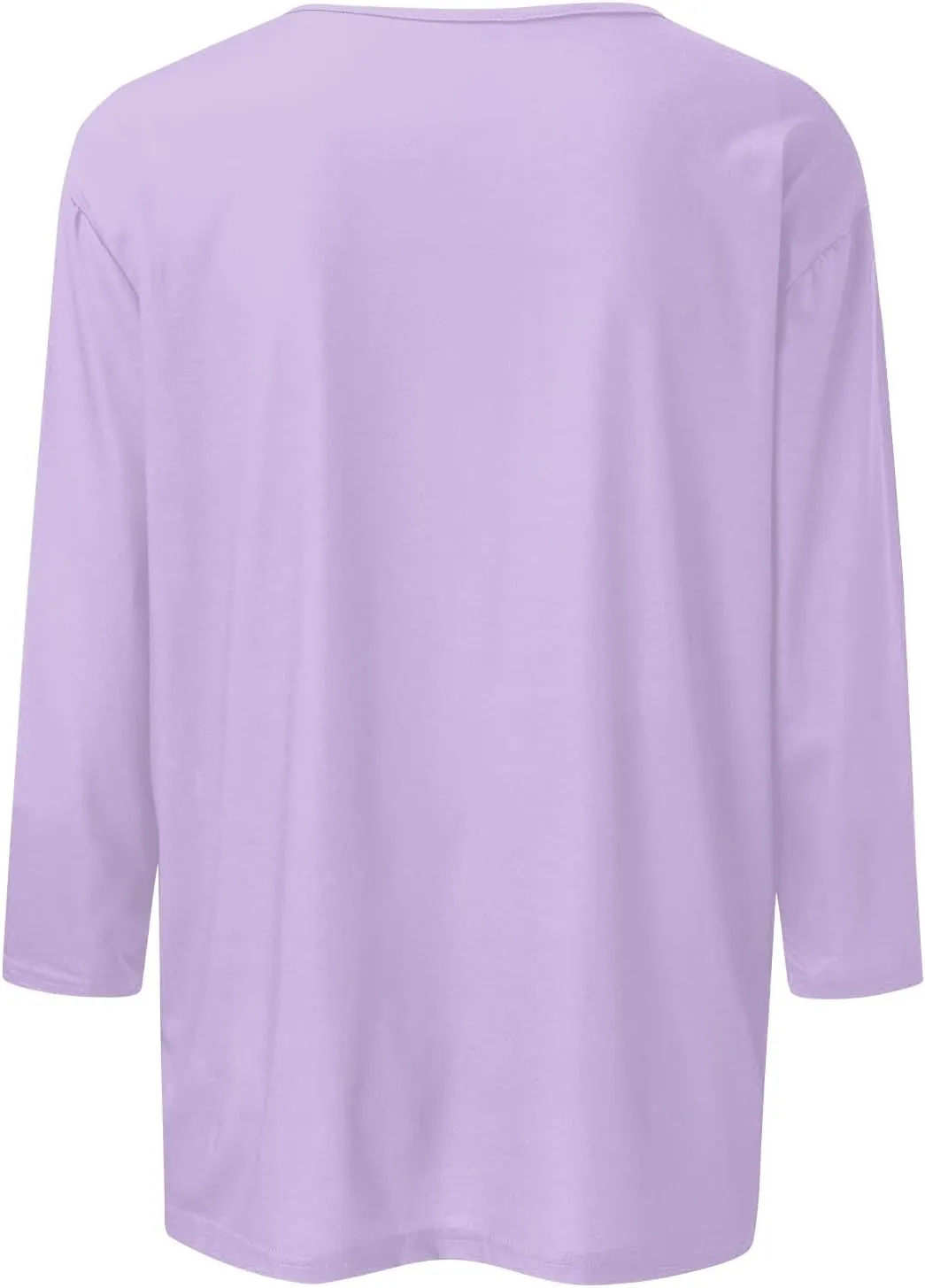3/4 Length Sleeve Womens Tops Casual Loose Fit Crewneck T Shirts Cute Solid Three Quarter Length Tunic Tops