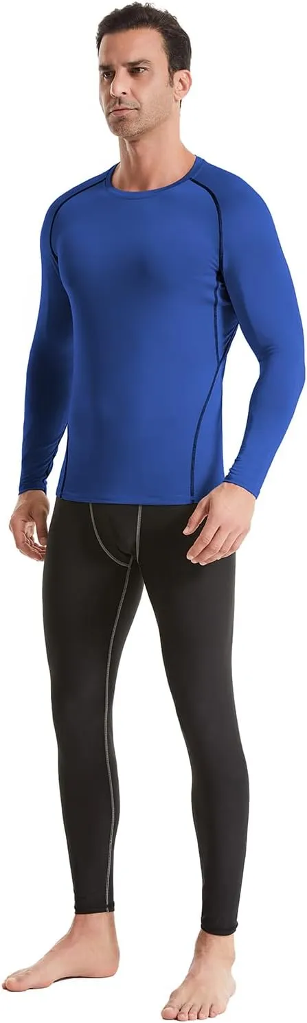 4,5,6 Pack Men's Compression Shirts Long Sleeve Rash Guard Workout Undershirt Base Layer Athletic Shirt