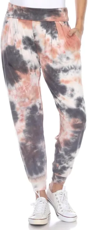 560TD-Pink-XL Tie Dye Harem Pants, Pink - Extra Large