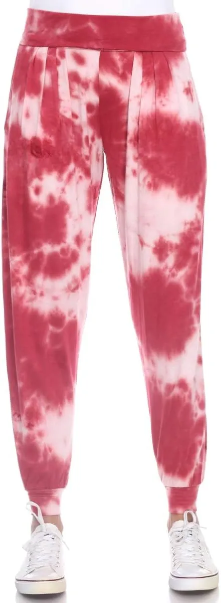 560TD-Red-S Tie Dye Harem Pants Red - Small