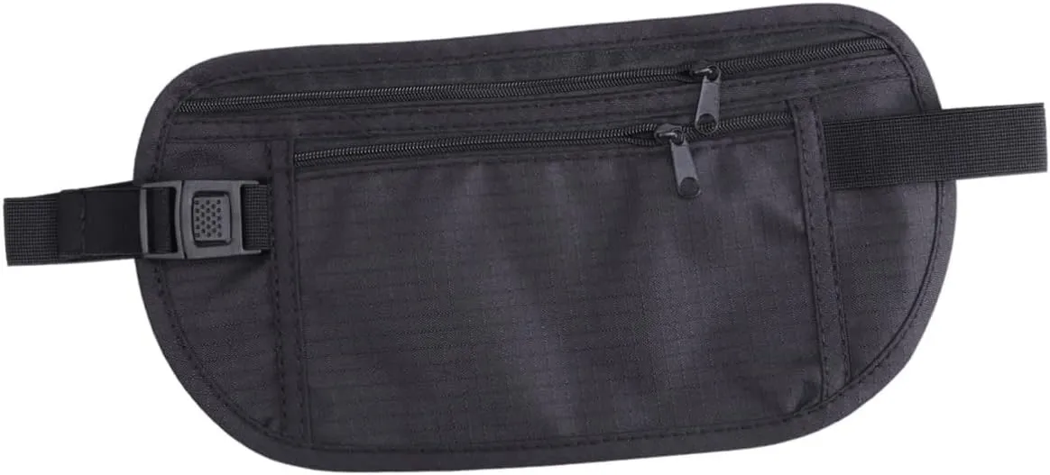Adjustable Travel Pouch Compact Running Waist Phone Bag Money Belt Waist Wallet for Traveling Random Style