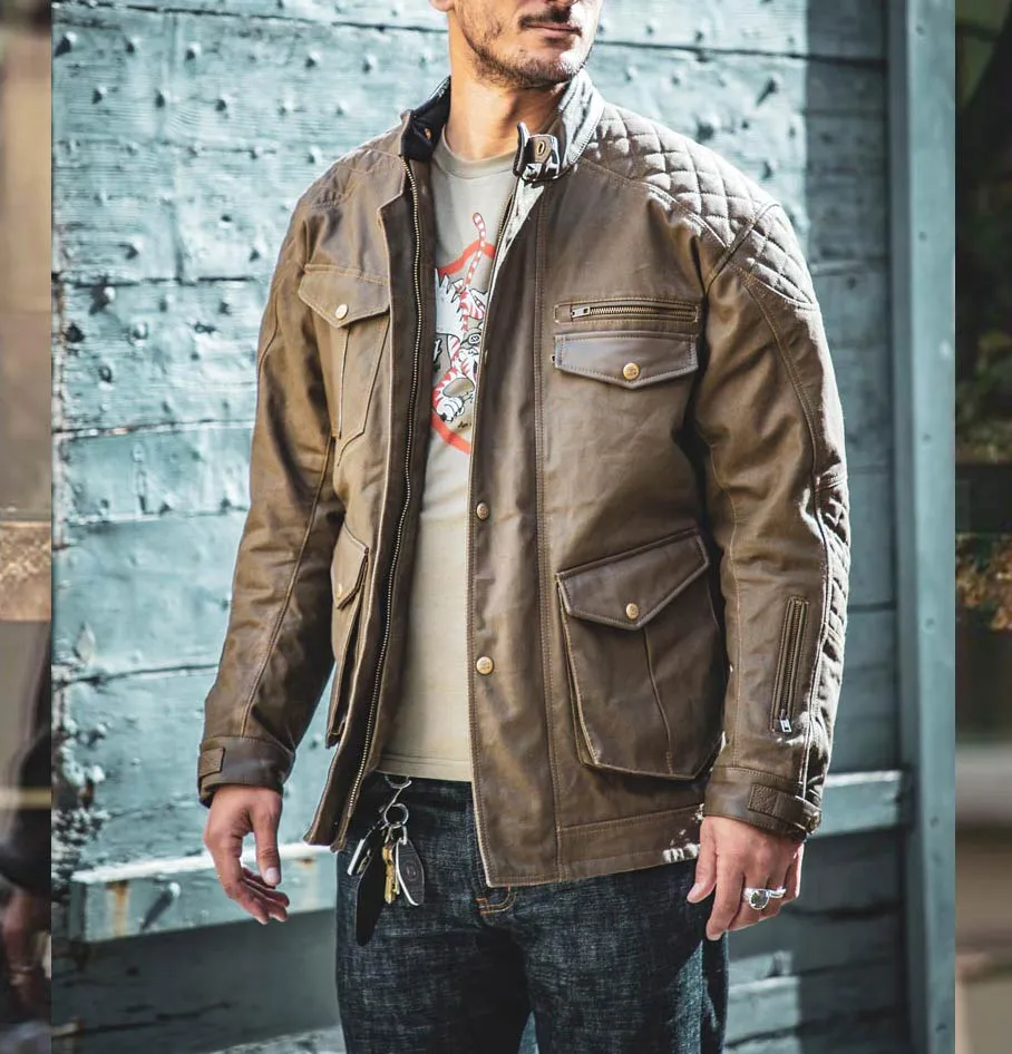 Age of Glory Mission Waxed Cotton Jacket - Brown