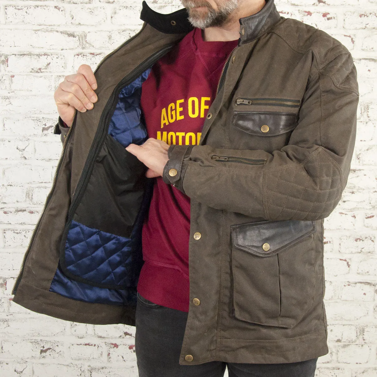 Age of Glory Mission Waxed Cotton Jacket - Brown