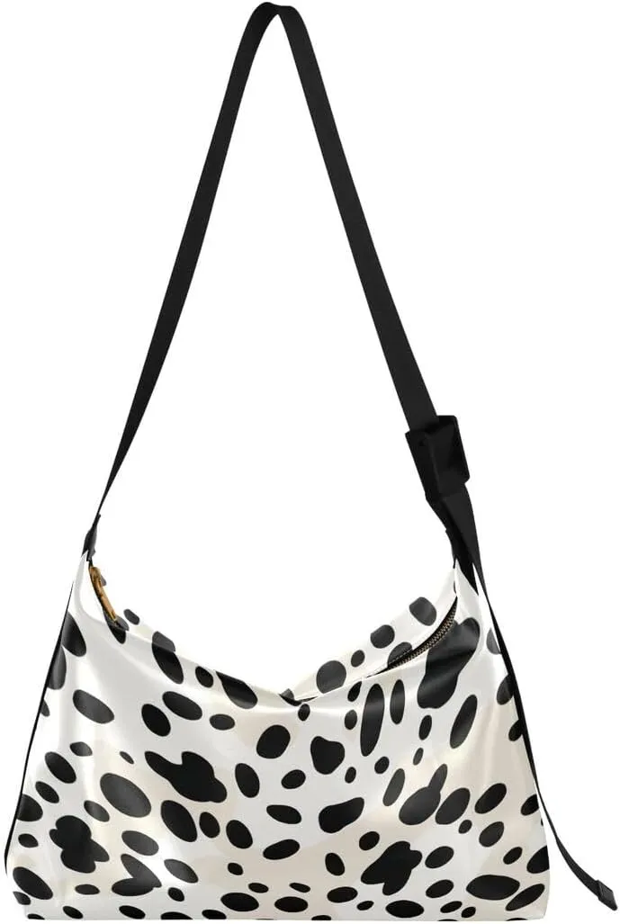 ALAZA Abstract Polka Dots Butterfly Women's Leather Hobo Handbag Shoulder Bag Crossbody Casual Large Tote Bag Purse