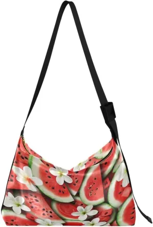 ALAZA Blossom Floral Watermelon Butterfly Women's Leather Hobo Handbag Shoulder Bag Crossbody Casual Large Tote Bag Purse
