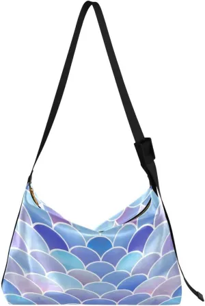 ALAZA Blue Mermaid Women's Leather Hobo Handbag Shoulder Bag Crossbody Casual Large Tote Bag Purse