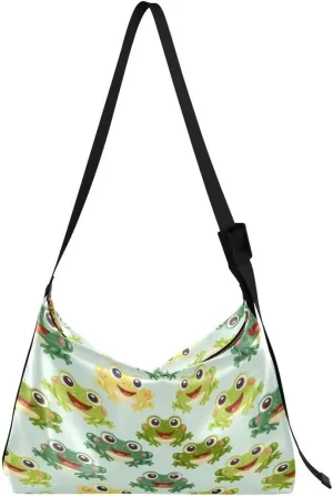 ALAZA Colored Animal Frog Butterfly Women's Leather Hobo Handbag Shoulder Bag Crossbody Casual Large Tote Bag Purse
