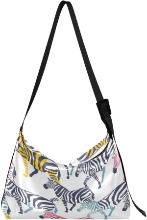 ALAZA Colored Animal Zebra Butterfly Women's Leather Hobo Handbag Shoulder Bag Crossbody Casual Large Tote Bag Purse