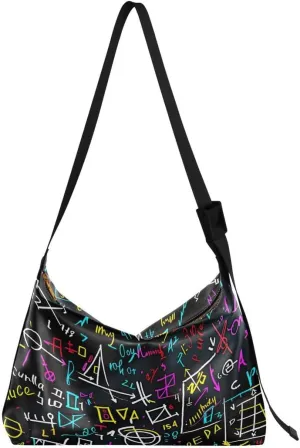 ALAZA Colorful Physics Math Liner Women's Leather Hobo Handbag Shoulder Bag Crossbody Casual Large Tote Bag Purse
