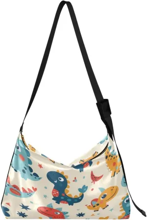 ALAZA Dinosaur Star Polka Dots Butterfly Women's Leather Hobo Handbag Shoulder Bag Crossbody Casual Large Tote Bag Purse
