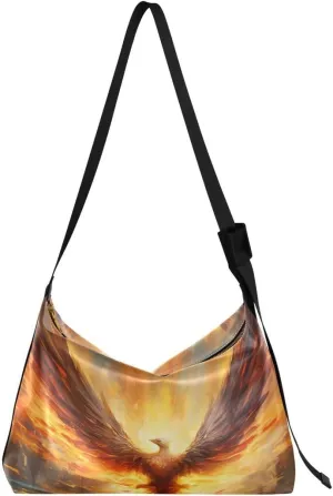 ALAZA Fire Phoenix Abstract Butterfly Women's Leather Hobo Handbag Shoulder Bag Crossbody Casual Large Tote Bag Purse