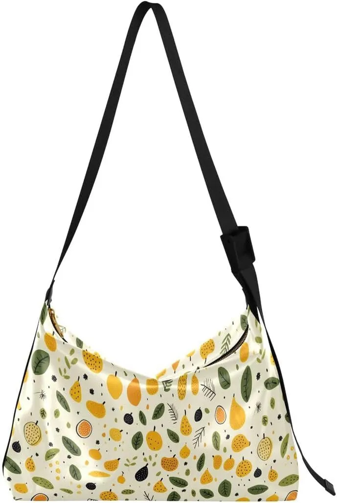 ALAZA Green Leaf Pear Women's Leather Hobo Handbag Shoulder Bag Crossbody Casual Large Tote Bag Purse