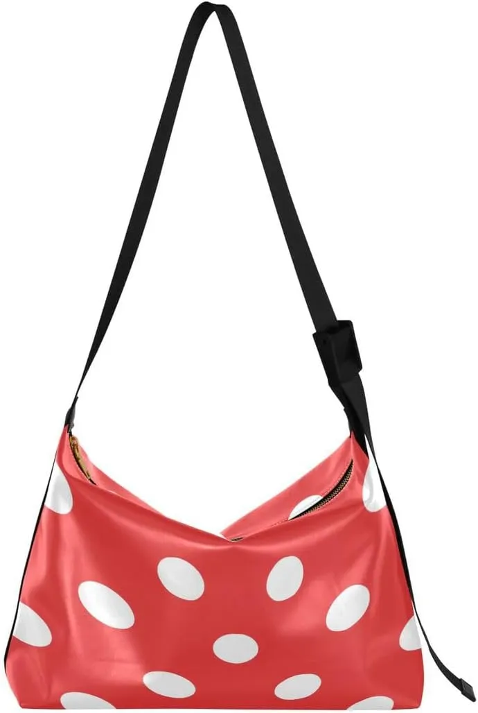 ALAZA Hipster Polka Dot Women's Leather Hobo Handbag Shoulder Bag Crossbody Casual Large Tote Bag Purse