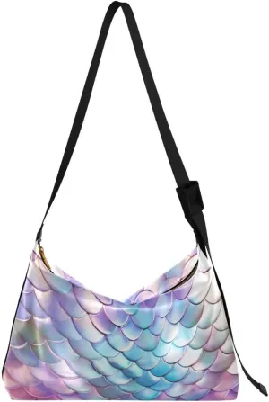 ALAZA Magic Mermaid Women's Leather Hobo Handbag Shoulder Bag Crossbody Casual Large Tote Bag Purse