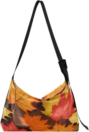 ALAZA Maple Leaves 3d Butterfly Women's Leather Hobo Handbag Shoulder Bag Crossbody Casual Large Tote Bag Purse