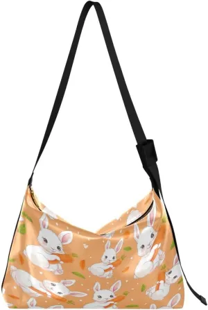 ALAZA Parrot Rabbit Bunny Butterfly Women's Leather Hobo Handbag Shoulder Bag Crossbody Casual Large Tote Bag Purse