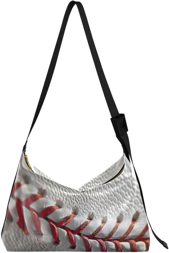 ALAZA Red Liner Baseball Ball Women's Leather Hobo Handbag Shoulder Bag Crossbody Casual Large Tote Bag Purse