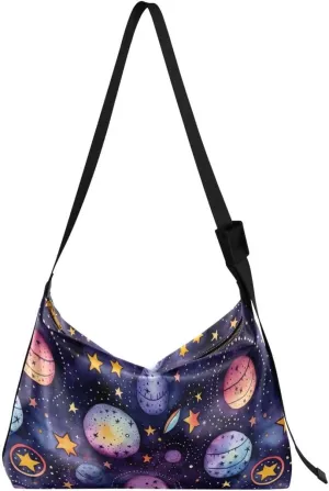 ALAZA Star Solar System Planet Women's Leather Hobo Handbag Shoulder Bag Crossbody Casual Large Tote Bag Purse