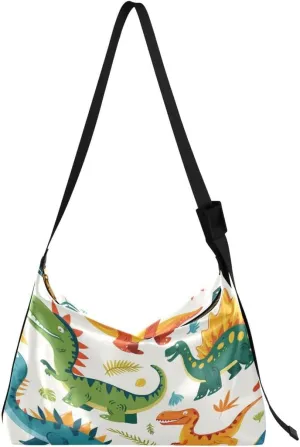 ALAZA Watercolor Leaf Animal Dinosaurs Butterfly Women's Leather Hobo Handbag Shoulder Bag Crossbody Casual Large Tote Bag Purse