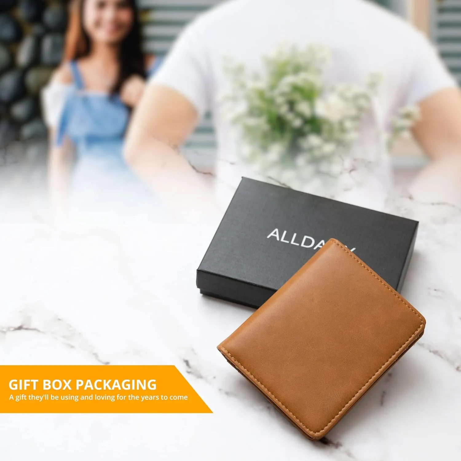 Alldaily Small RFID Wallet for Women Slim Compact Bifold Pocket Ladies Travel Mini Purse (Brown)
