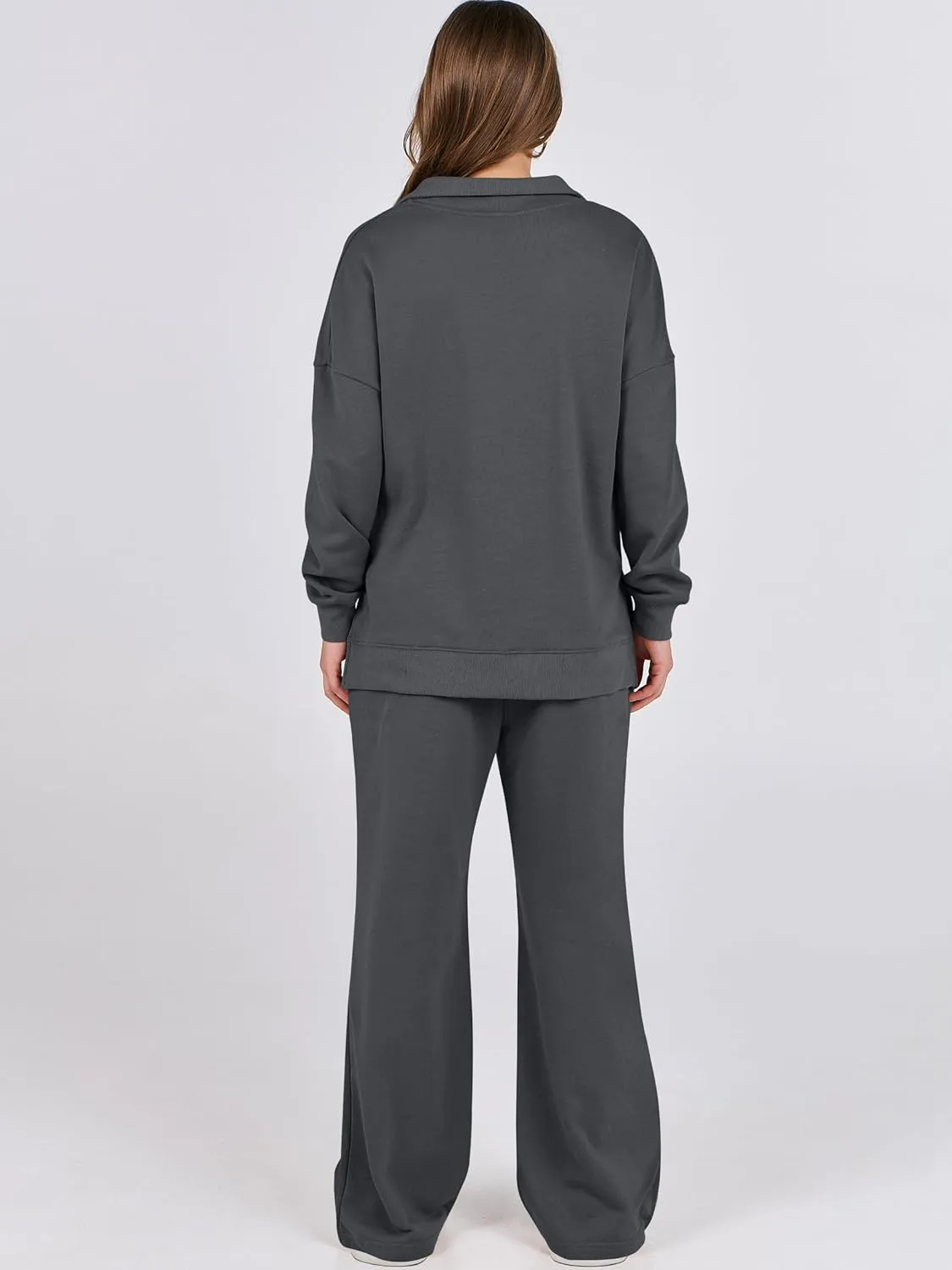 ANRABESS Women 2 Piece Outfits Lounge Sets Oversized Sweatshirt Wide Leg Pants 2025 Fall Casual Sweatsuits Travel Clothes Set