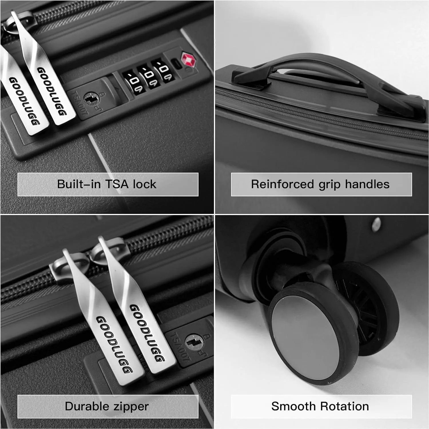 Art3d 20-Inch Lightweight Carry-On Suitcase - Durable PP Material, Compact Hardside Luggage for Travel, Fits Overhead Compartments