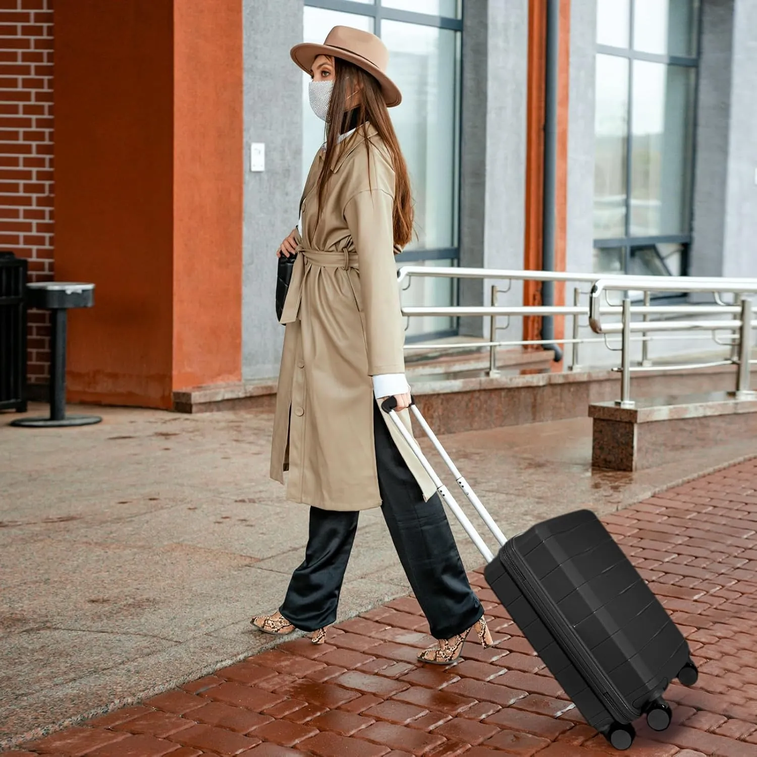 Art3d 20-Inch Lightweight Carry-On Suitcase - Durable PP Material, Compact Hardside Luggage for Travel, Fits Overhead Compartments