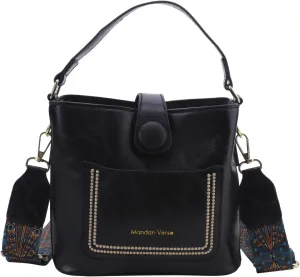 Atmneris Ladies Crossbody Purse Stylish Leather Shoulder Bags Vintage Removable Strap Tote Handbag Satchel Bag