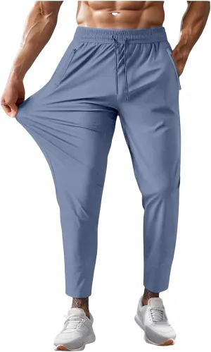 Beeswan Pants Mens Stretch Active Ice Silk Trousers Elastic Athletic Pants Drawstring Lounge Jogging Pant with Pocket