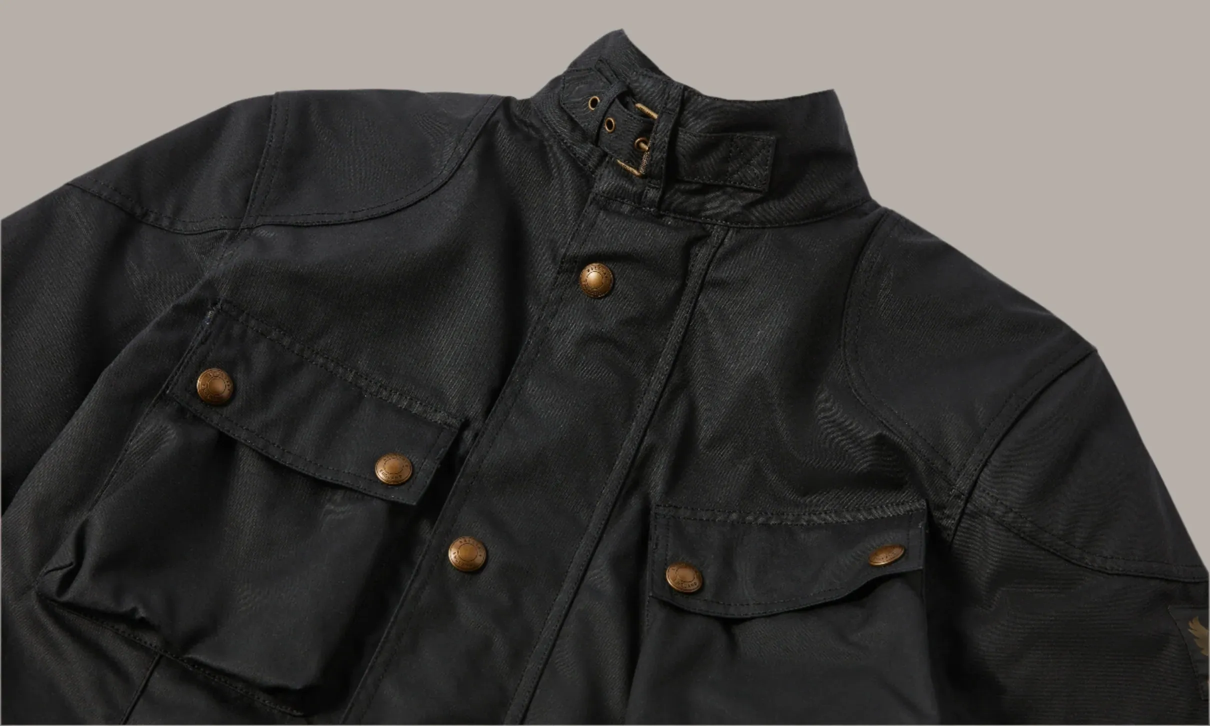 Belstaff Trialmaster Men's Waxed Cotton Jacket Ultracore 8oz - Black
