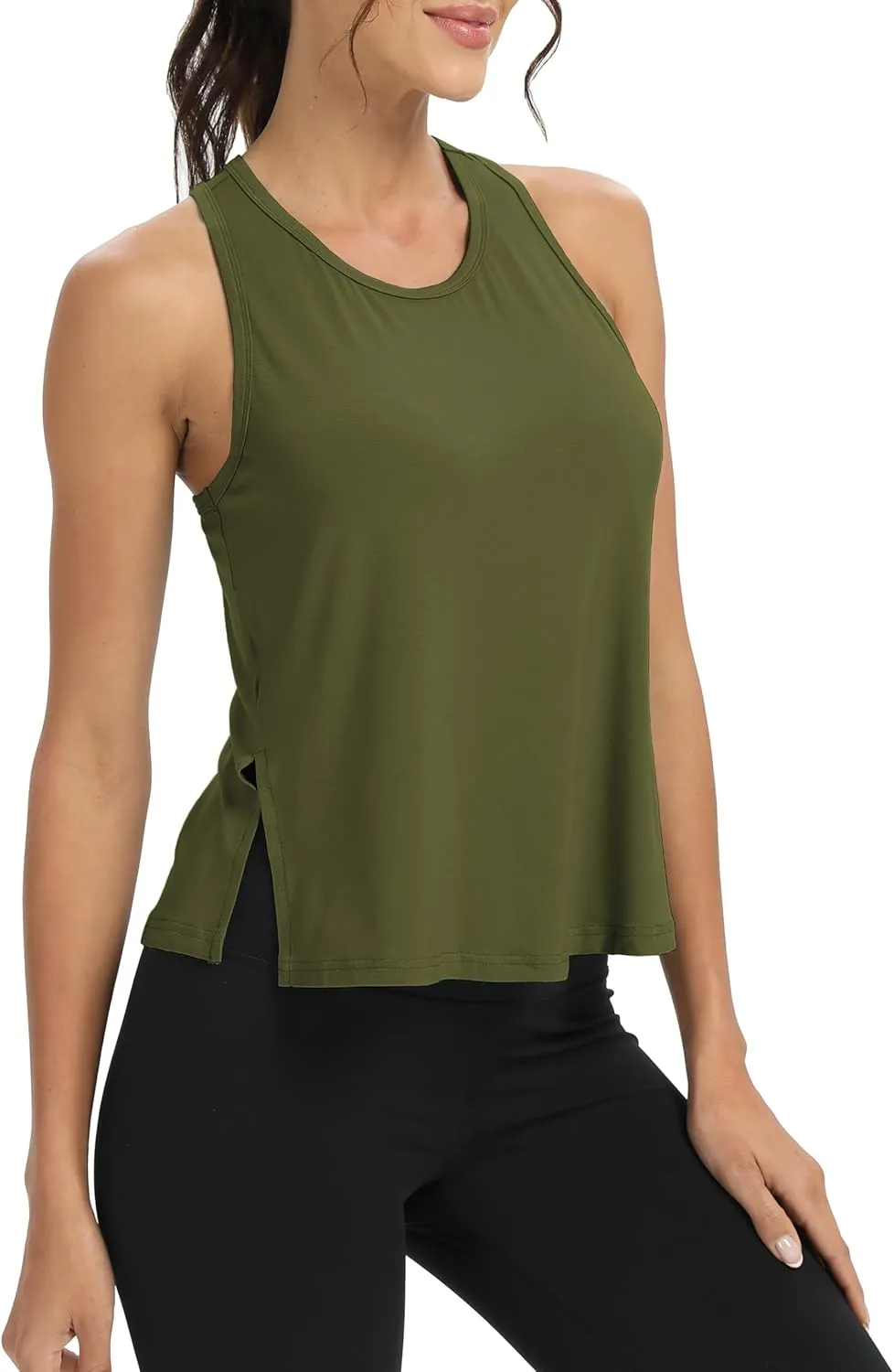 Bestisun Women Split Side Athletic Workout Tank Tops Racerback Yoga Shirts for Women