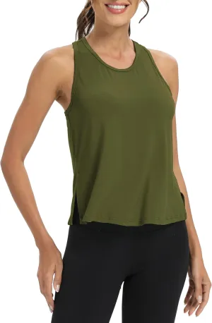 Bestisun Women Split Side Athletic Workout Tank Tops Racerback Yoga Shirts for Women