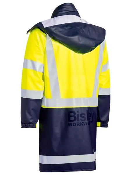 Bisley Taped Two Tone Hi Vis Stretch PU Rain Coat (BJ6935HT)