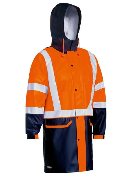 Bisley Taped Two Tone Hi Vis Stretch PU Rain Coat (BJ6935HT)
