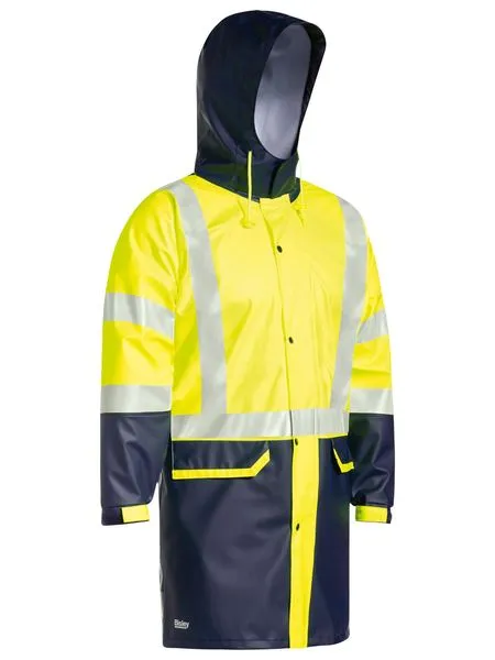 Bisley Taped Two Tone Hi Vis Stretch PU Rain Coat (BJ6935HT)