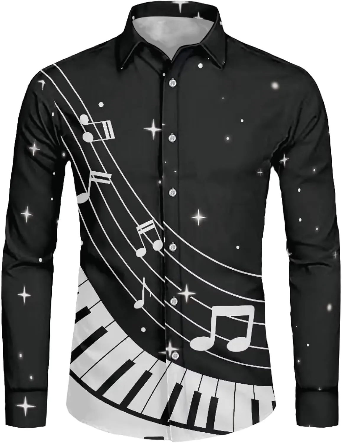Biyejit Men's Long Sleeve Dress Shirts Wrinkle-Free Casual Button Down Shirt Plus Size XS-6XL
