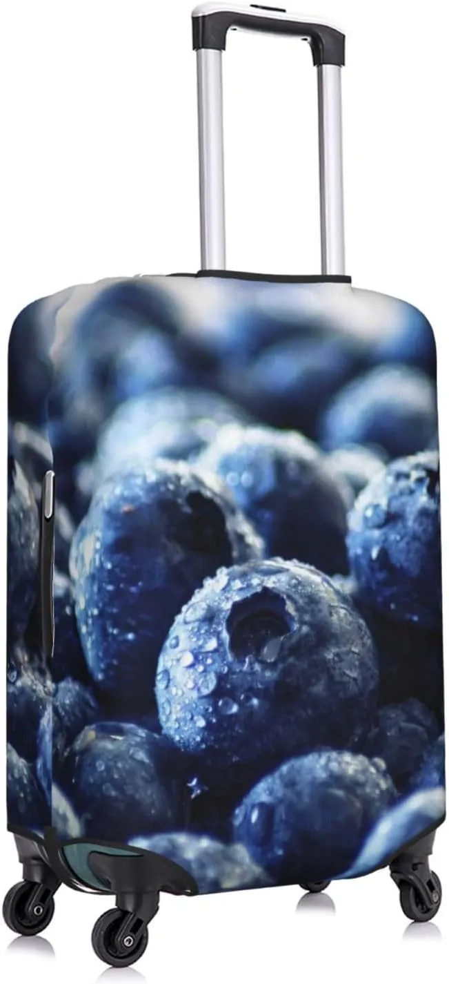 Blueberry Luggage Cover TSA Approved Stylish Dust and Scratch Resistant Luggage Case Protector Washable Elasticated Luggage Covers for Kids and Adults
