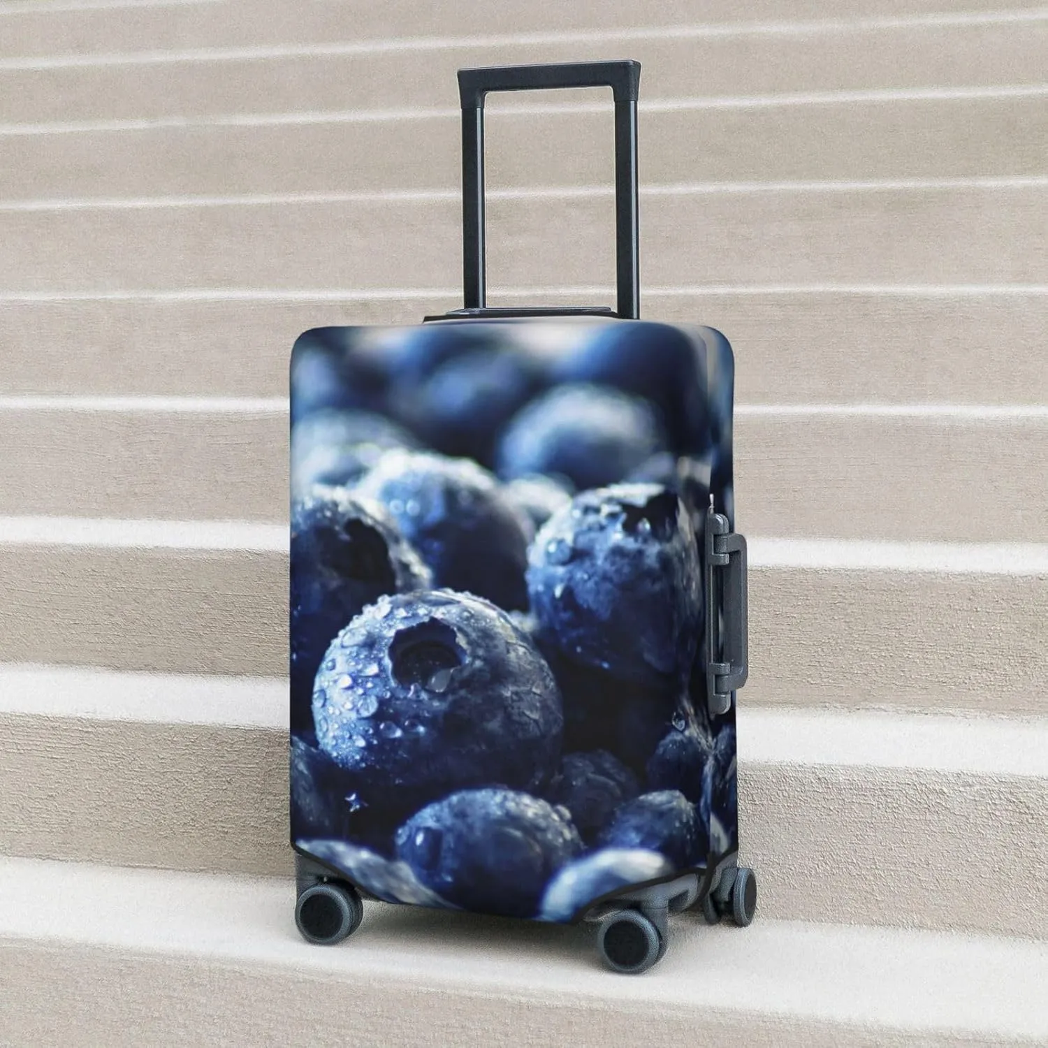 Blueberry Luggage Cover TSA Approved Stylish Dust and Scratch Resistant Luggage Case Protector Washable Elasticated Luggage Covers for Kids and Adults