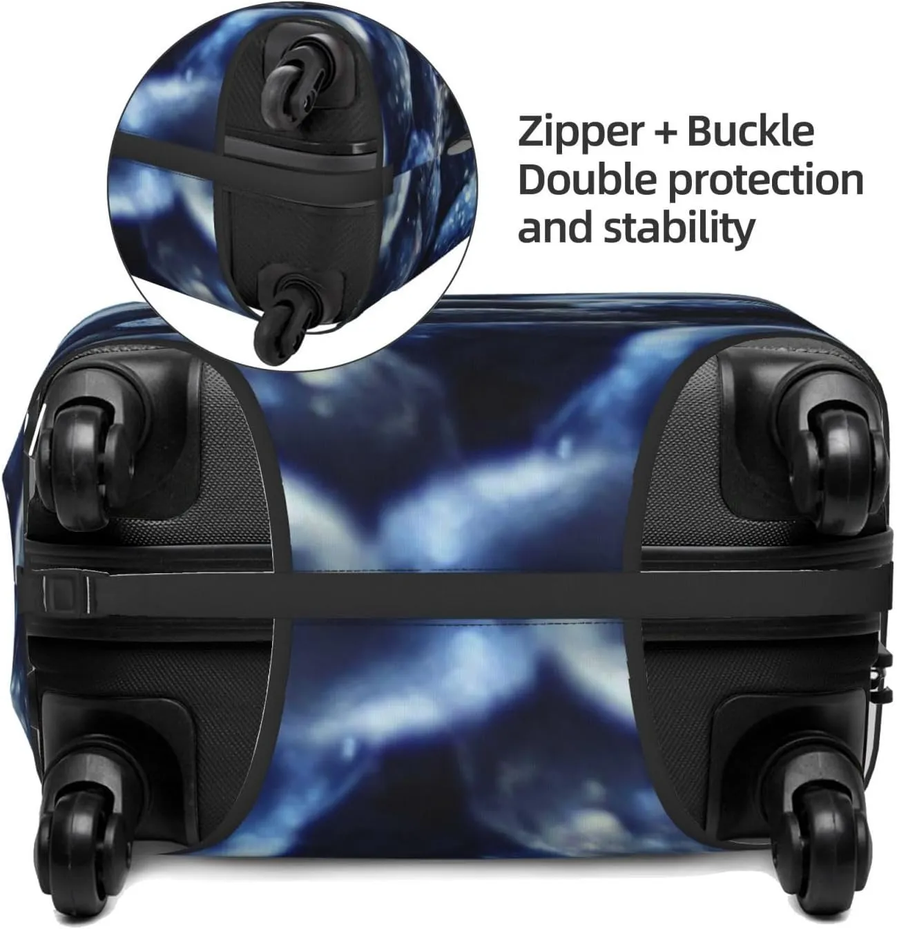 Blueberry Luggage Cover TSA Approved Stylish Dust and Scratch Resistant Luggage Case Protector Washable Elasticated Luggage Covers for Kids and Adults