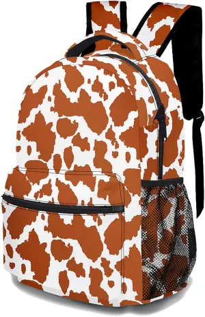 Brown Cow Backpack, Lightweight Durable Laptop Bag 3D Printed Daypack with Multiple Pockets, Stylish Shoulders Backpack(Brown Cow)