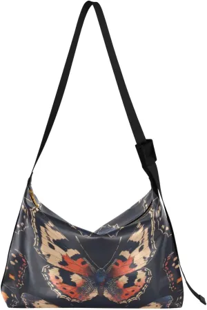 Butterflies Pattern Shoulder Bag for Women Waterproof PU Leather Hobo Bags Crossbody Purse with Zipper Closure