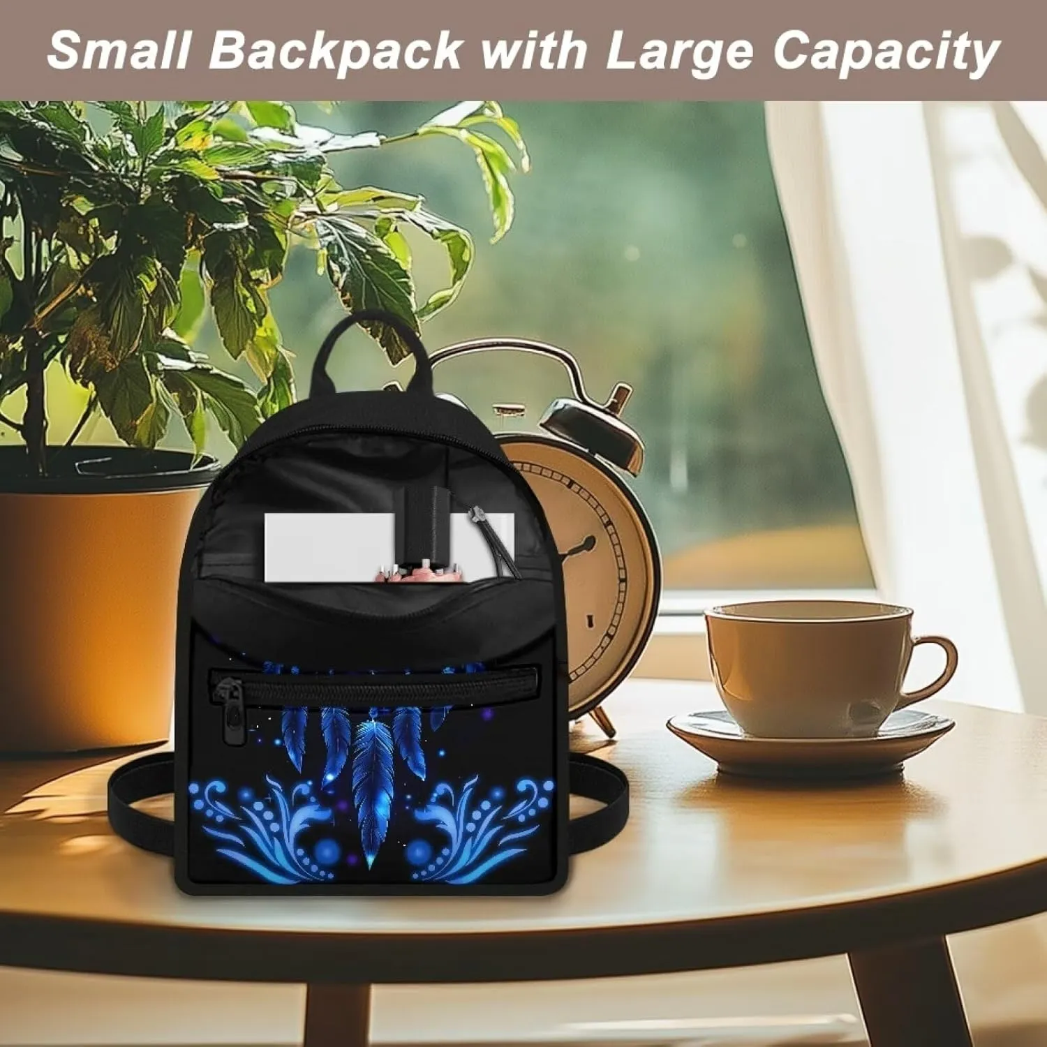 Butterfly Dreamcatcher Small Backpack for Women Waterproof Stylish Daypack Purse Lightweight Travel Backpack Carry on Bag Shoulder Bag for Ladies