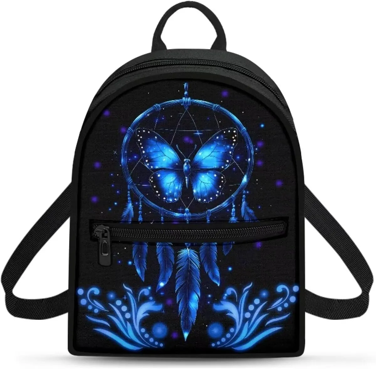 Butterfly Dreamcatcher Small Backpack for Women Waterproof Stylish Daypack Purse Lightweight Travel Backpack Carry on Bag Shoulder Bag for Ladies
