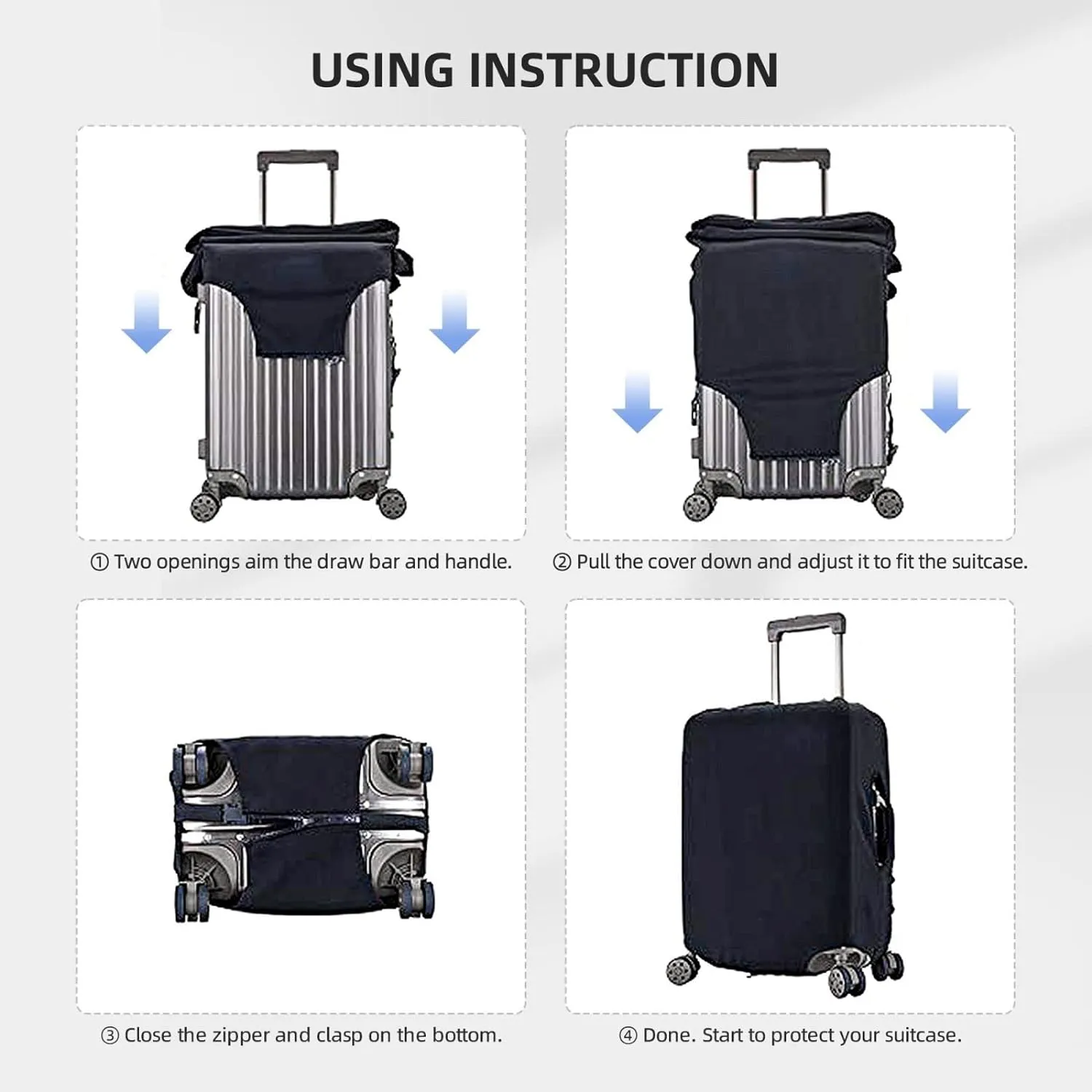 Butterfly Luggage Cover Washable Elasticated Luggage Covers for Suitcase tsa Approved Stylish Dust and Scratch Resistant Luggage Case Protector for Kids and Adults -