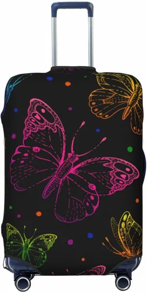 Butterfly Luggage Cover Washable Elasticated Luggage Covers for Suitcase tsa Approved Stylish Dust and Scratch Resistant Luggage Case Protector for Kids and Adults -